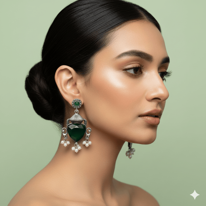 Oxidised Trendy Statement Earring