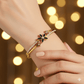 Anti Tarnish Simple Flower Bangle Bracelet