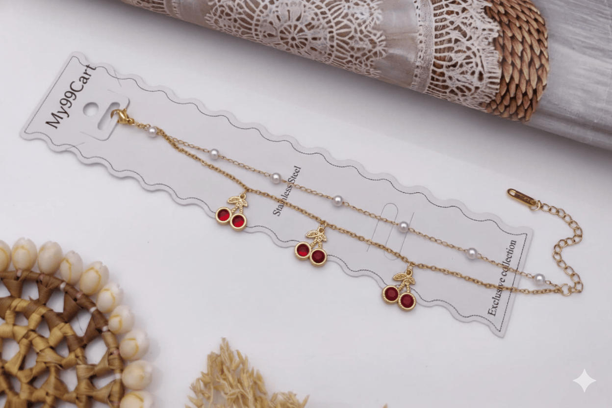 Anti Tarnish Cherry Bracelet