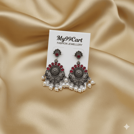 Oxidised Trendy Statement Earring