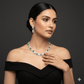 Radiant American Diamond Green Stone Jewelry Set
