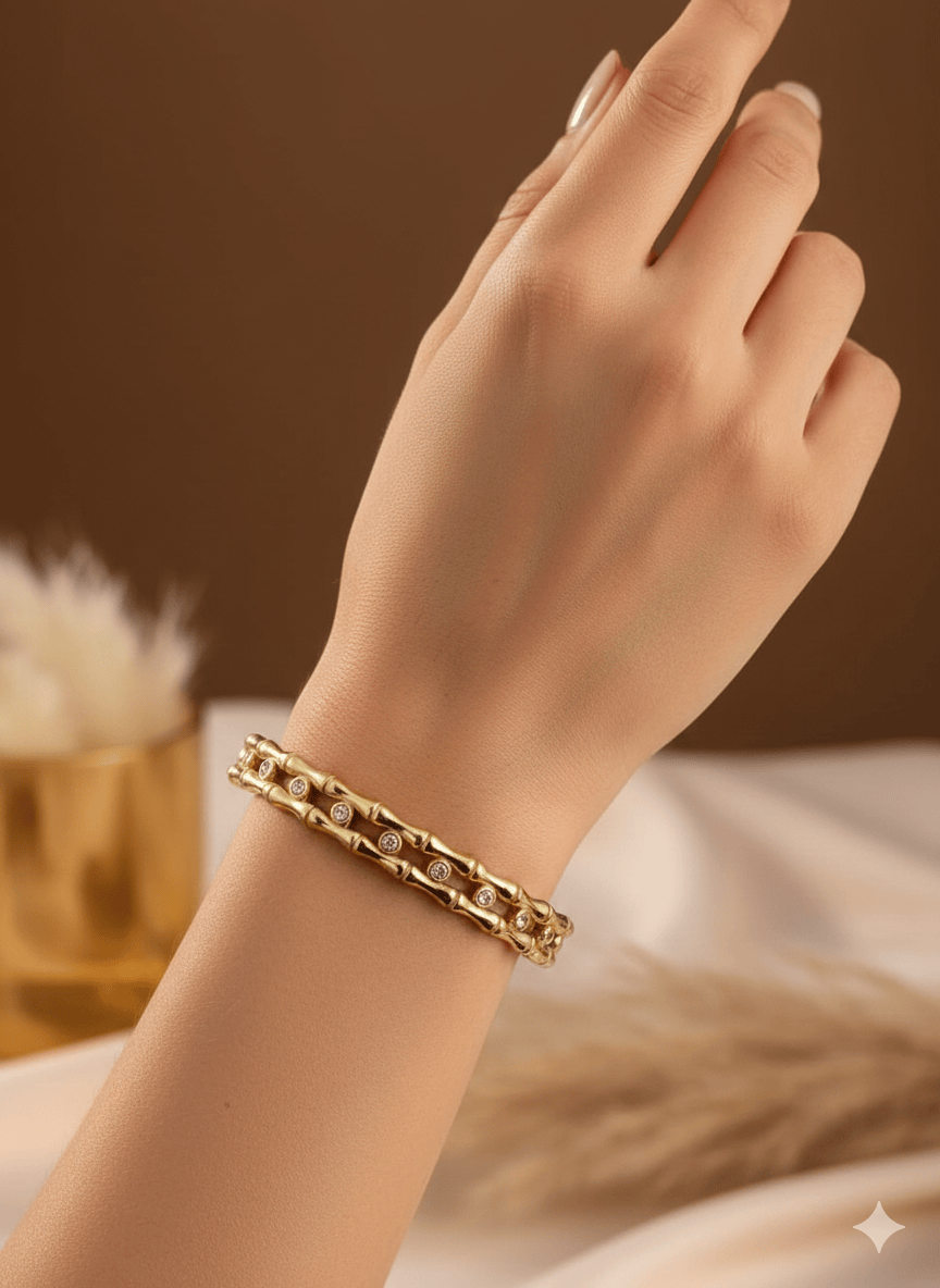 Anti Tarnish Kiyu Ziyu Fancy Bangle Bracelet