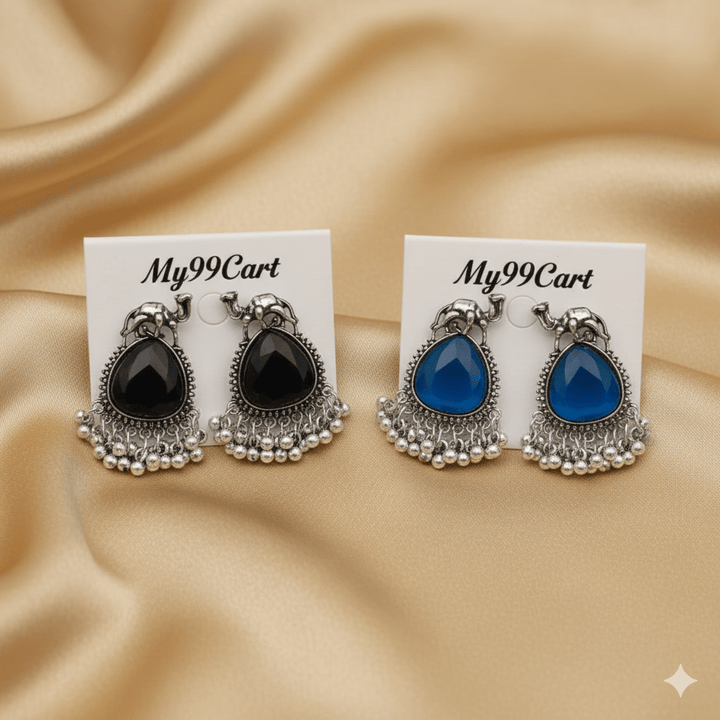 Oxidised Trendy Statement Earring