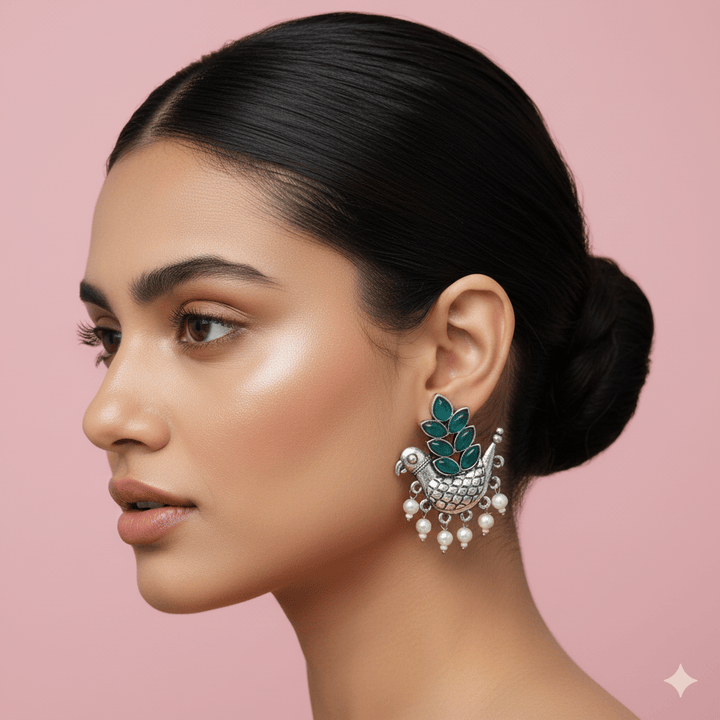 Oxidised Trendy Statement Earring