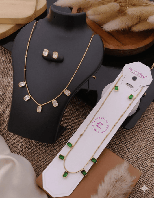 Anti Tarnish Stone Kiyu Ziyu Chain Necklace