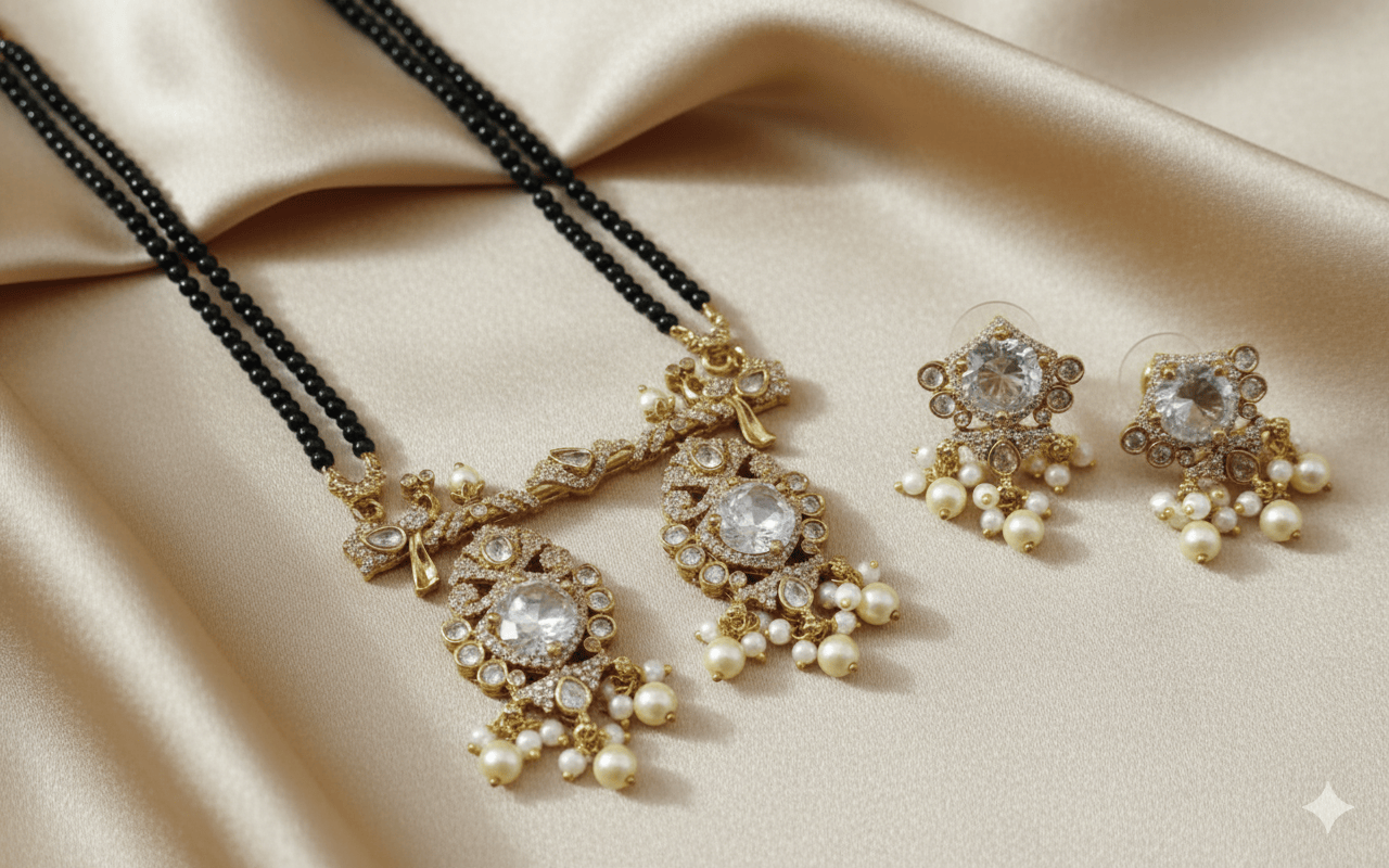 Elegant Modern Gold Plated Mangalsutra V