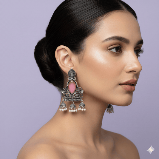 Oxidised Trendy Statement Earring