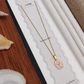 Anti Tarnish Pink Rose Pendant Necklace