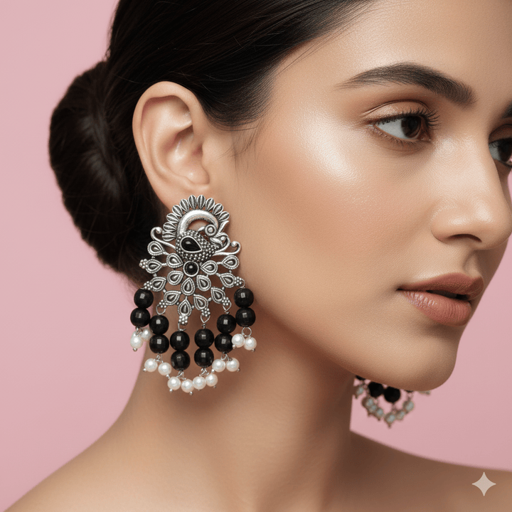 Oxidised Trendy Statement Earring