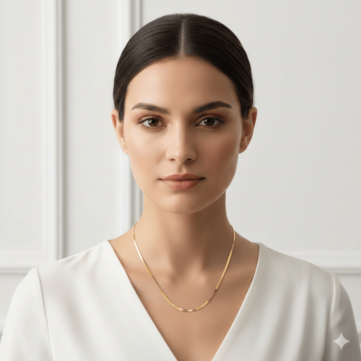 Anti Tarnish Plain Snake Chain Necklace