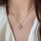 Anti Tarnish Elegant Pink Heart Chain Necklace