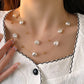 Anti Tarnish Elegant Pearl Double Layer Chain Necklace