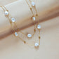Anti Tarnish Elegant Pearl Double Layer Chain Necklace