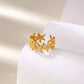 Gold Plated Anti Tarnish Stainless Steel Star Themed Contemporary Ring