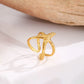 Gold Plated Anti Tarnish Stainless Steel Star Themed Contemporary Ring
