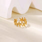 Gold Plated Anti Tarnish Stainless Steel Star Themed Contemporary Ring