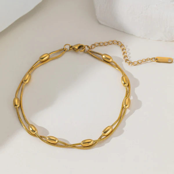 Anti Tarnish Beads Chain Bracelet