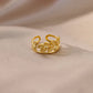 Gold Plated Anti Tarnish Stainless Steel Leaf Themed Contemporary Ring