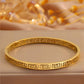 Anti Tarnish Greek Geometric Pattern Laser Cut Bangle Bracelet