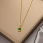 Anti Tarnish Green Stone Chain Necklace