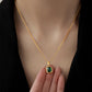 Anti Tarnish Green Stone Chain Necklace
