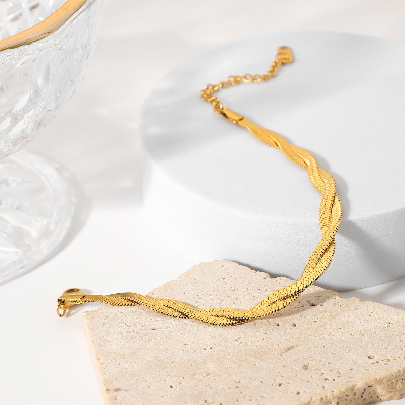 Anti Tarnish Snake Chain Twisted Bracelet