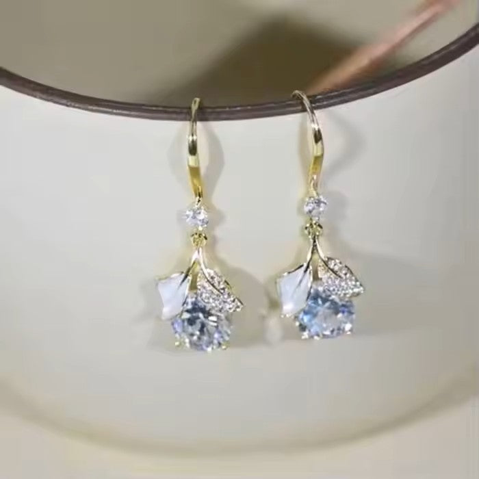 Drop Leaf Diamond Earrings