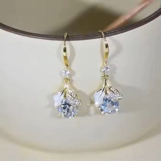 Drop Leaf Diamond Earrings