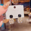 Trendy Drop Pearl Diamond Earrings