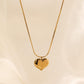 Anti Tarnish Heart Pendant Necklace