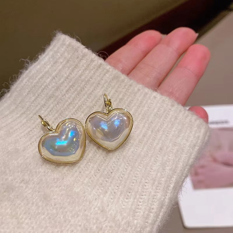 Heart Shaped Pearl Earrings