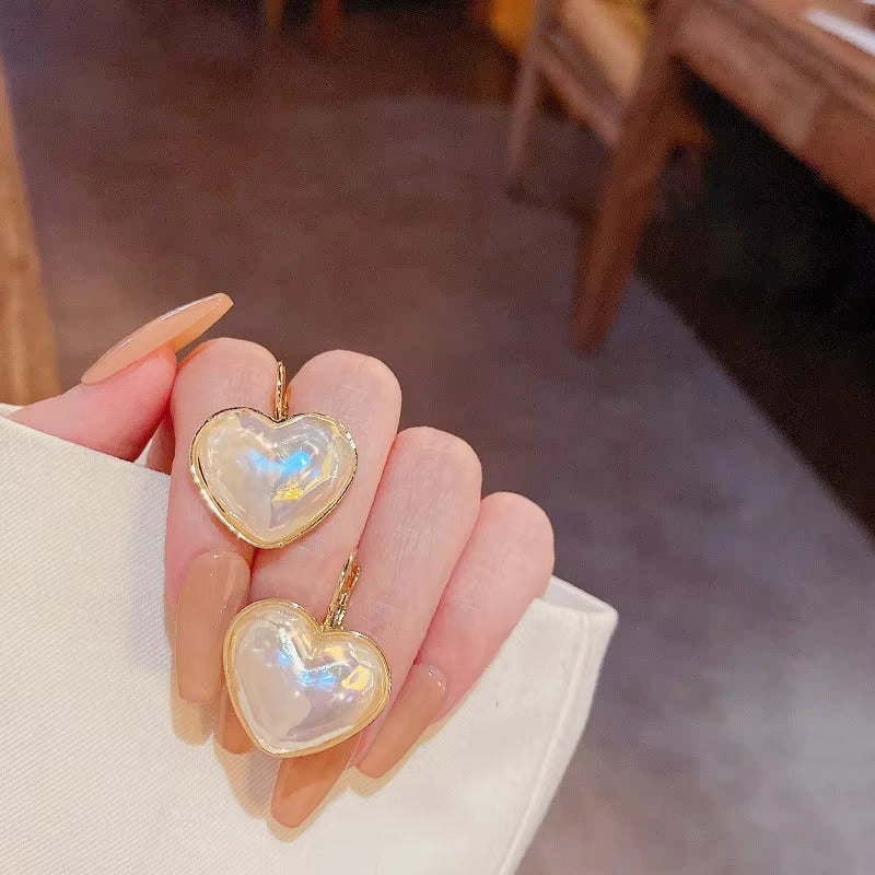 Heart Shaped Pearl Earrings