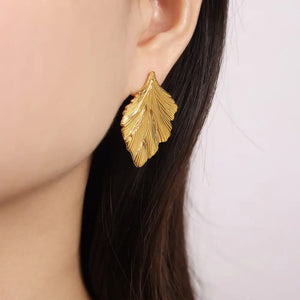 Anti Tarnish Leaf Earrings