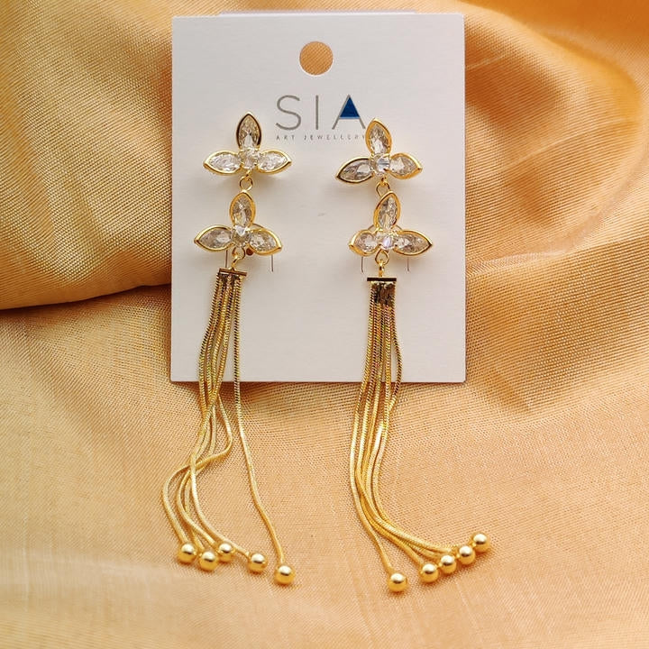 Stunning Drop Chain Diamond Earring