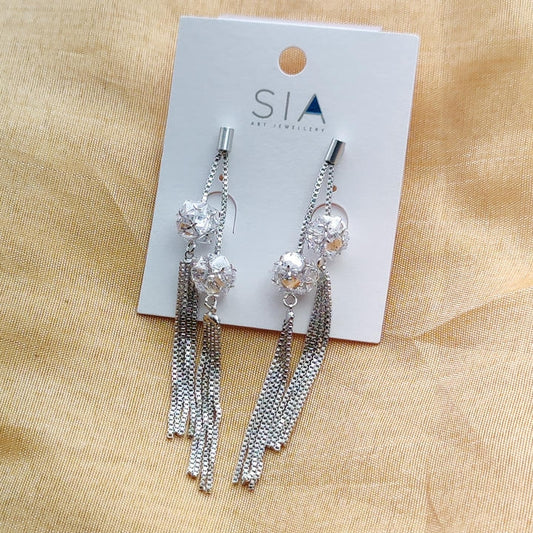 Stunning Drop Diamond Chain Earring