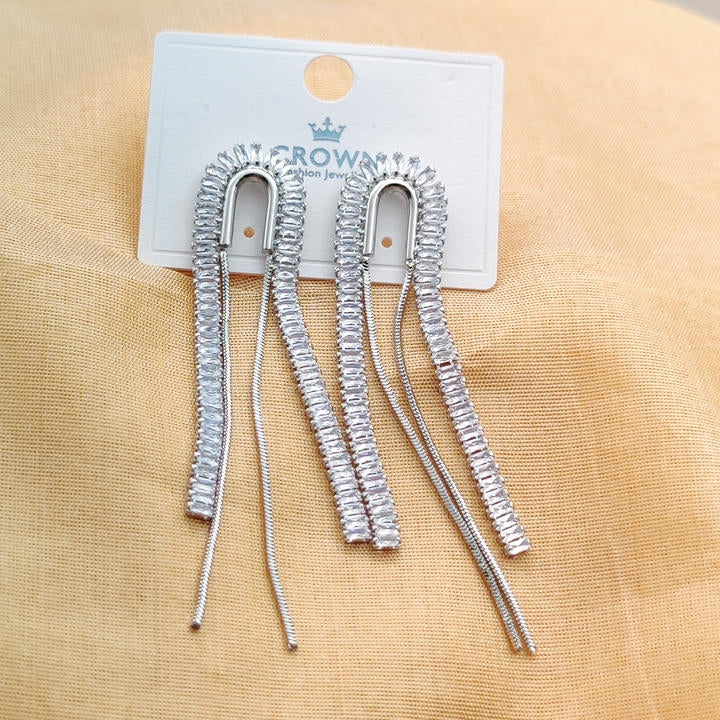 Elegant Drop Diamond Chain Earring