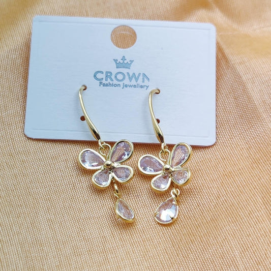 Drop Flower Diamond Earring