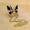 Elegant Butterfly Hair Clutcher With Drop Pearl Chain