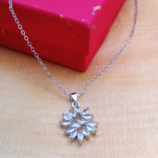 Trendy AD Stone Flower Necklace