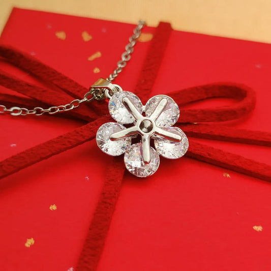 Trendy AD Stone Flower Necklace