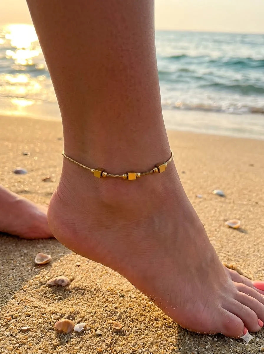 Gold Plated Anti Tarnish Stainless Steel Anklet