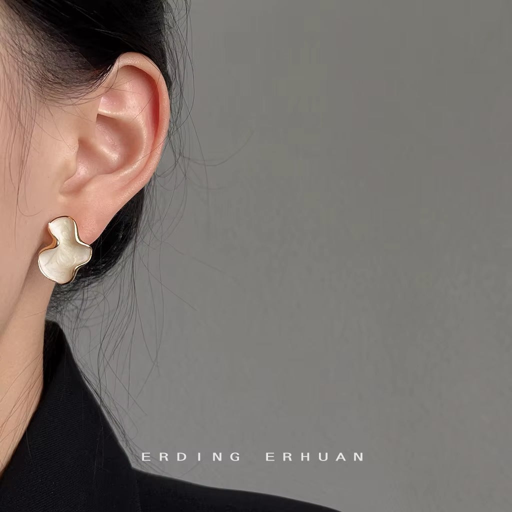 Irregular Shape Dripping Enamel Stud Earrings
