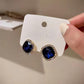 Korean Luxury Elegant Blue Square Earrings