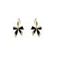 Korean New Black Bow Micro Diamond Earrings