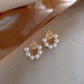 Korean Simple Trendy Hollow Out Rose Flower Stud Earring