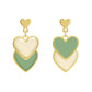 Korean Sweet Green Contrast Color Heart Shaped Earrings