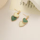 Korean Sweet Green Contrast Color Heart Shaped Earrings