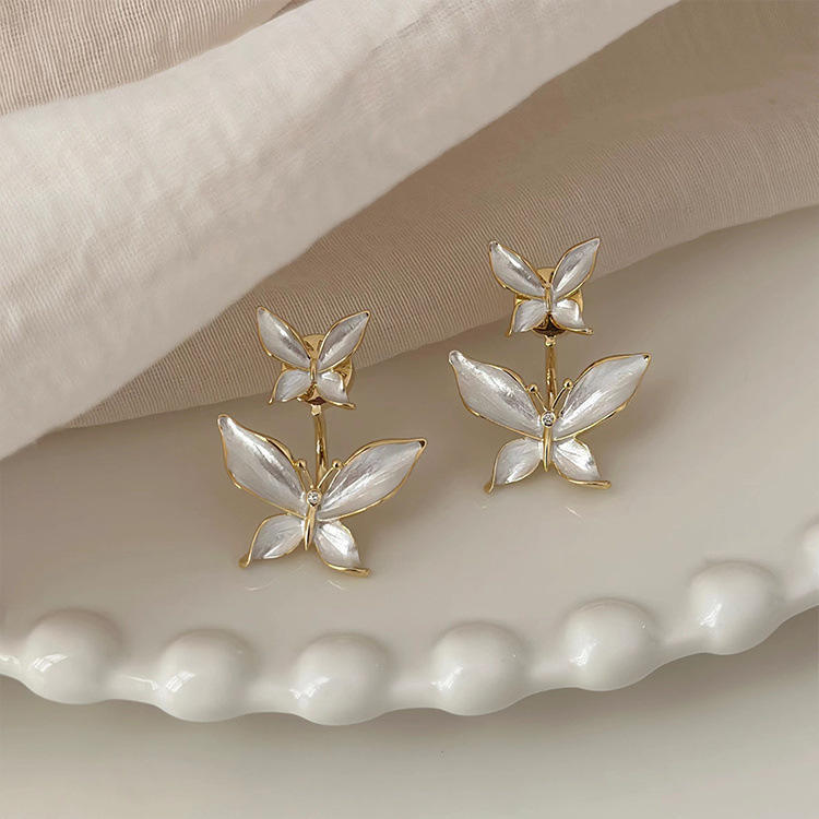 Korean Trendy Gold-Plated Butterfly Hoop Earring