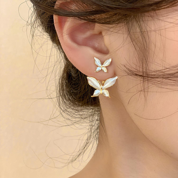 Korean Trendy Gold-Plated Butterfly Hoop Earring
