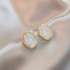 Korean Trendy Irregular Geometric Water Ripple Studs Earrings